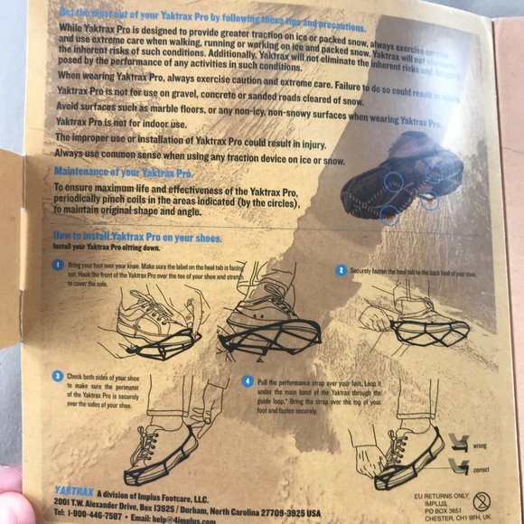 Yaktrax pro durable lightweight black footwear run walk snow ice size large - Picture 4 of 8